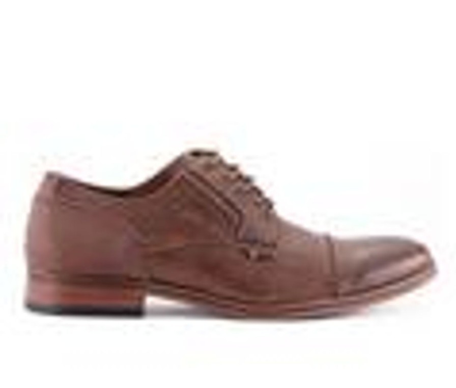 Men Tommy Hilfiger Oxfords | Men'S Tommy Hilfiger Banly Leather Dress Shoes Cognac