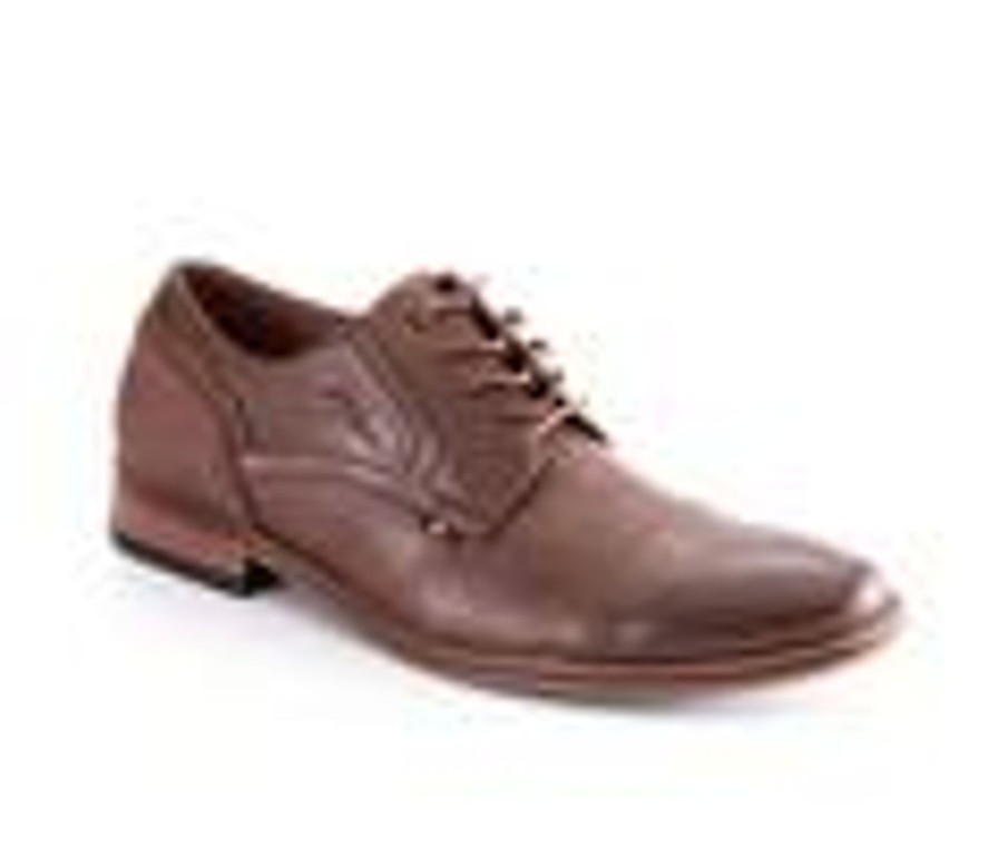 Men Tommy Hilfiger Oxfords | Men'S Tommy Hilfiger Banly Leather Dress Shoes Cognac