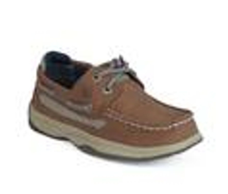 Kids Sperry Casual | Boys' Sperry Little Kid & Big Kid Lanyard Boat Shoes Dark Tan/ Navy