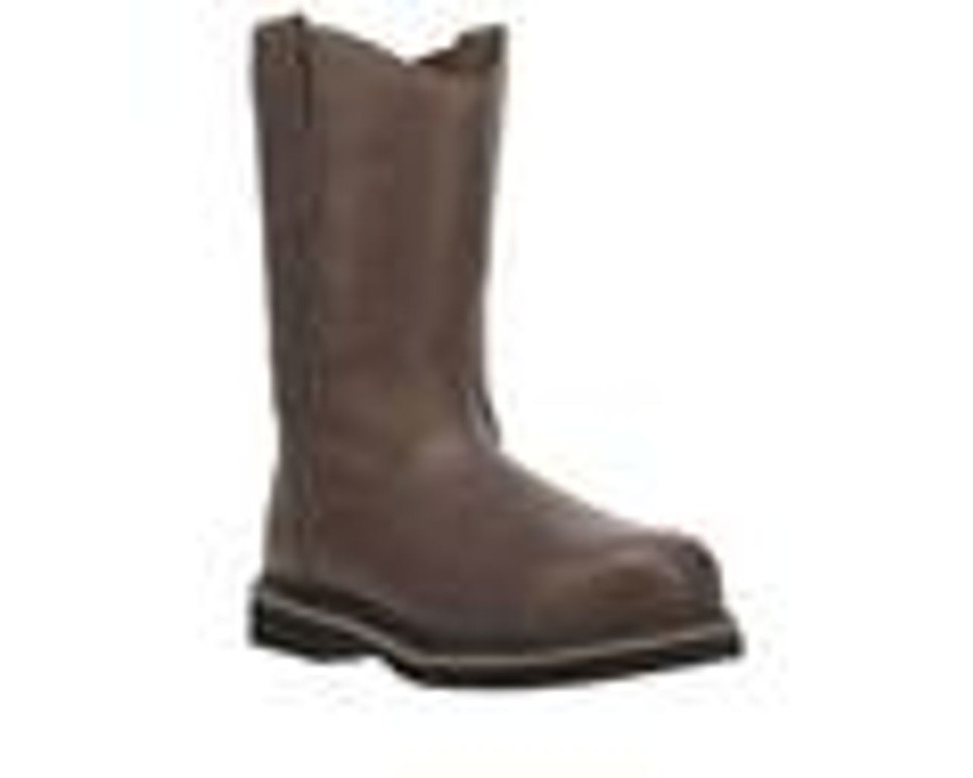 Men Laredo Western Boots Steel Toe | Men'S Laredo Western Boots Rake Steel Toe Work Boots Brown