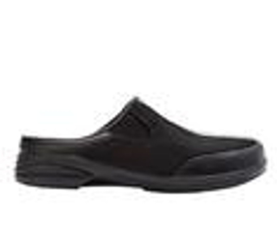 Men Propet Loafers And Slip-Ons | Men'S Propet Washable Walker Slide Slip Resistant Shoes Black Mesh