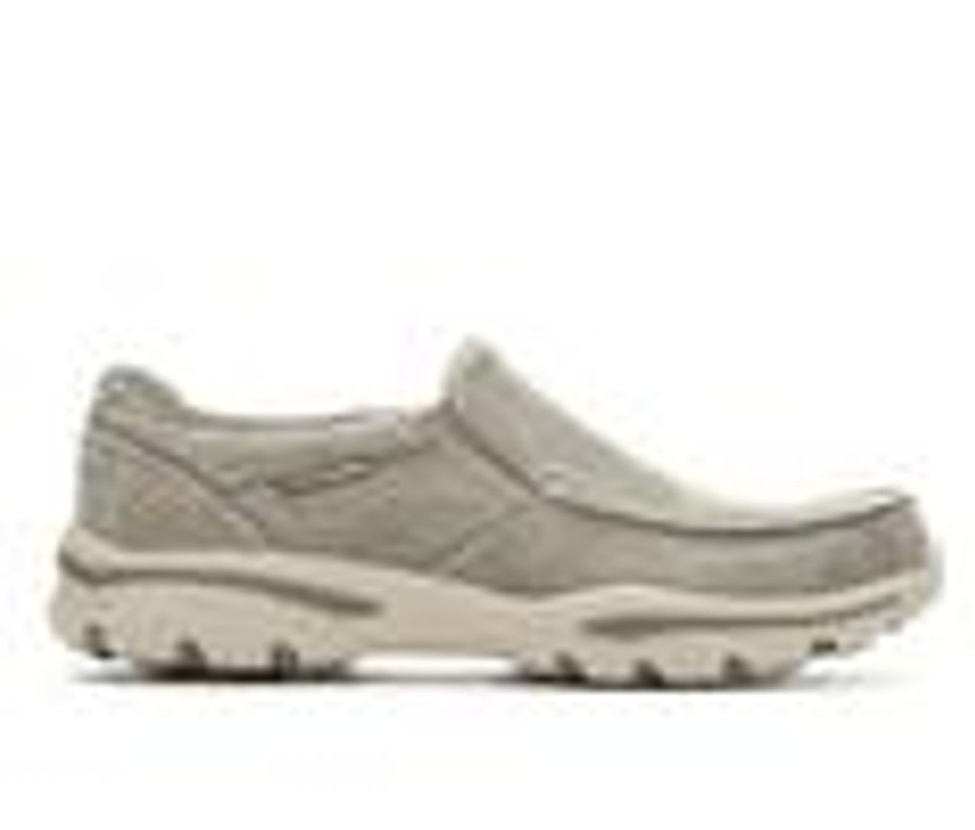 Men Skechers Loafers And Slip-Ons | Men'S Skechers Moseco 65355 Casual Loafers Taupe