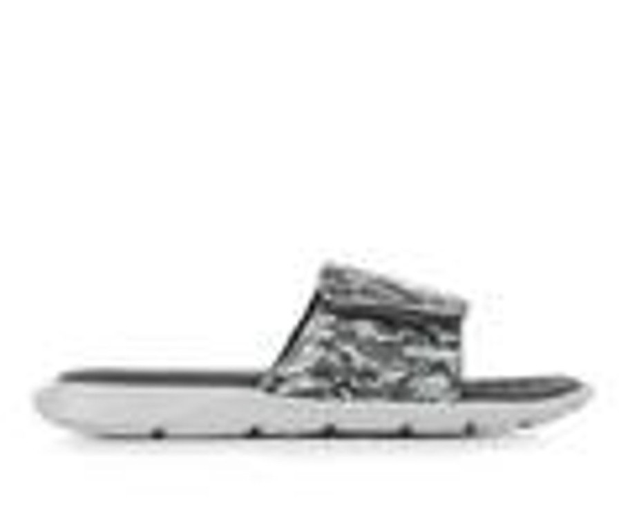 Kids Under Armour Sandals | Boys' Under Armour Little Kid & Big Kid Ignite Print Vii Sport Slides Mod Gray/Silver