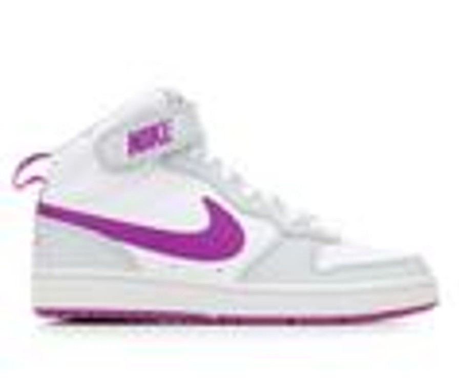 Kids Nike Athletics & Sneakers | Girls' Nike Big Kid Court Borough Mid 2 Sneakers White/Ppl/Mint