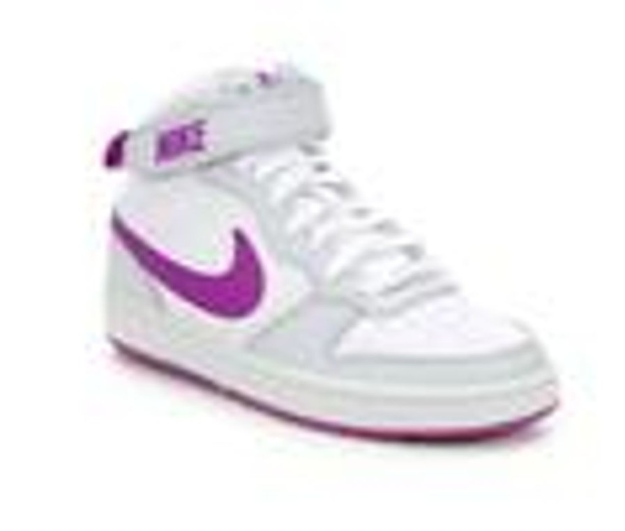 Kids Nike Athletics & Sneakers | Girls' Nike Big Kid Court Borough Mid 2 Sneakers White/Ppl/Mint