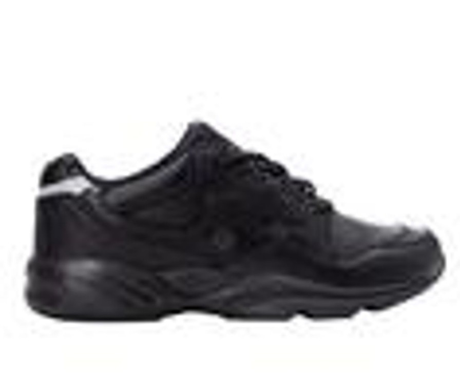 Men Propet Soft Toe | Men'S Propet Stark Slip Resistant Sneakers Black