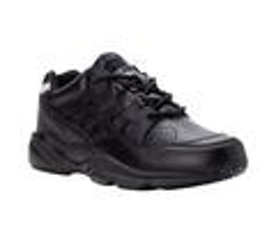 Men Propet Soft Toe | Men'S Propet Stark Slip Resistant Sneakers Black