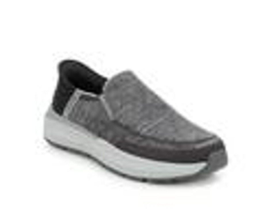 Men Skechers Walking And Hiking | Men'S Skechers 210546 Rovelo Slip-Ins Walking Shoes Charcoal