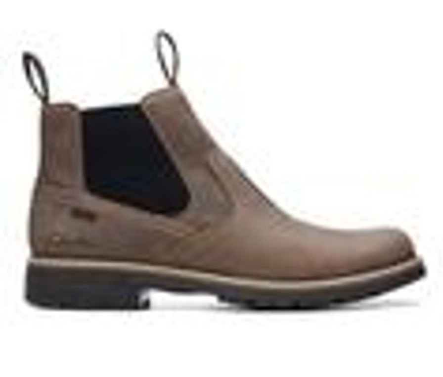 Men Clarks Waterproof | Men'S Clarks Morris Easy Chelsea Boots Stone Waxy