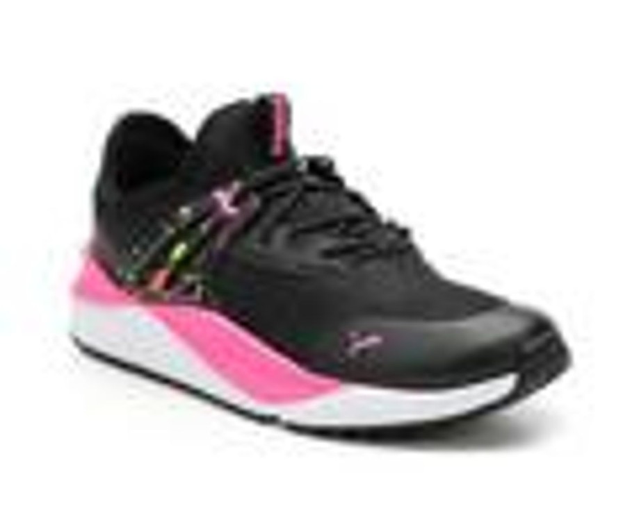 Kids Puma Athletics & Sneakers | Girls' Puma Little Kid & Big Kid Pacer Future Splatter Running Shoes Blk/Pink/Orange