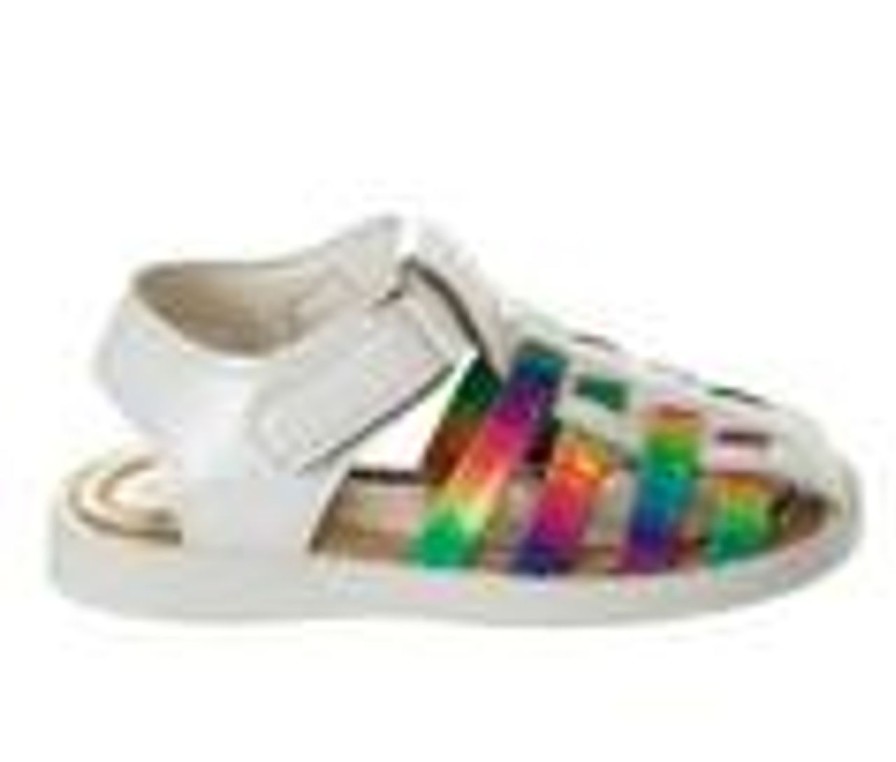 Kids Laura Ashley Sandals | Girls' Laura Ashley Infant Rainbow Radiance 6-12 Sandals White/Multi