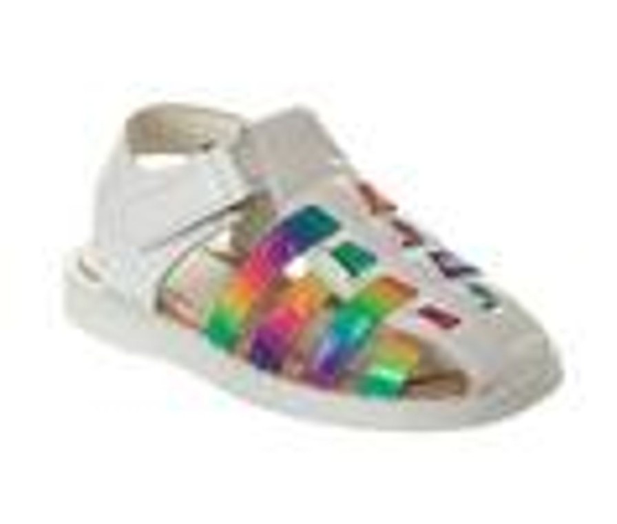 Kids Laura Ashley Sandals | Girls' Laura Ashley Infant Rainbow Radiance 6-12 Sandals White/Multi