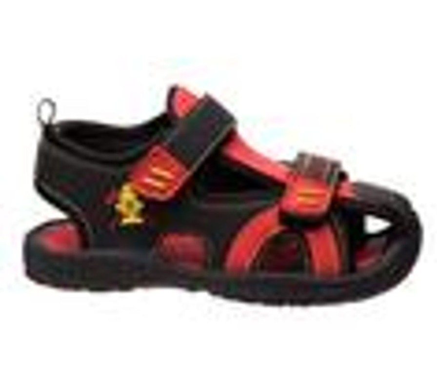 Kids Rugged Bear Sandals | Boys' Rugged Bear Toddler Rb88869H Fire Hydrant Sport Sandals Black/Red