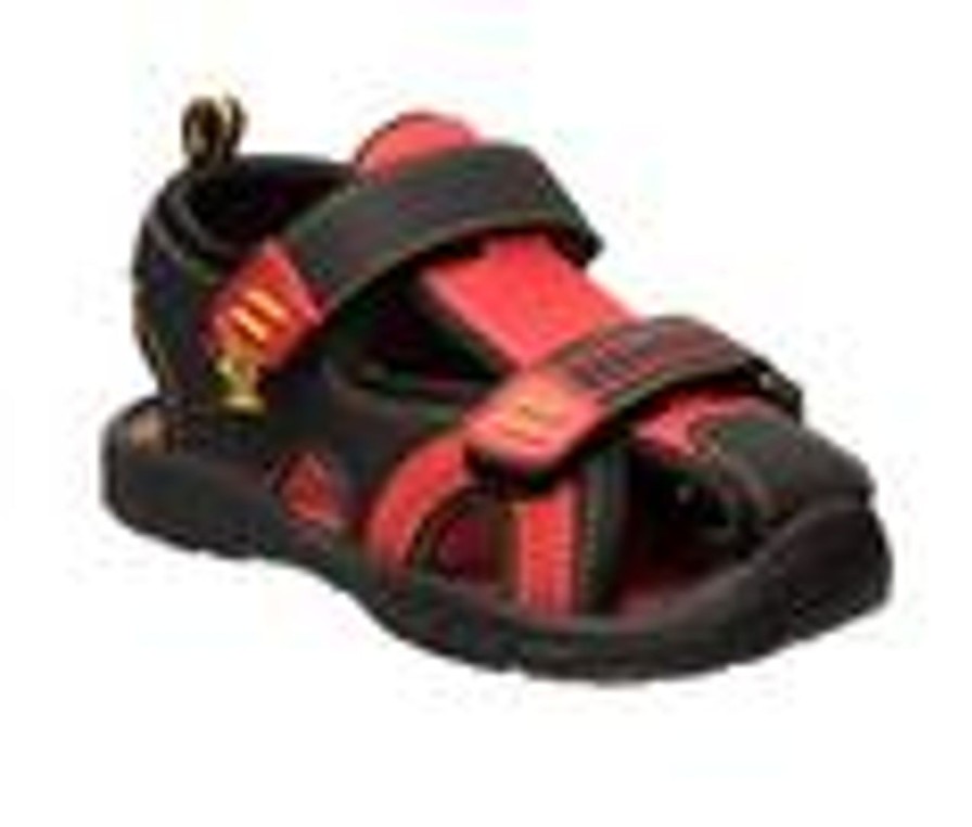 Kids Rugged Bear Sandals | Boys' Rugged Bear Toddler Rb88869H Fire Hydrant Sport Sandals Black/Red