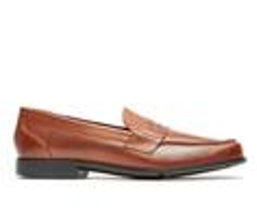 Men Rockport Loafers | Men'S Rockport Classic Loafer Lite Penny Dress Shoes Cognac