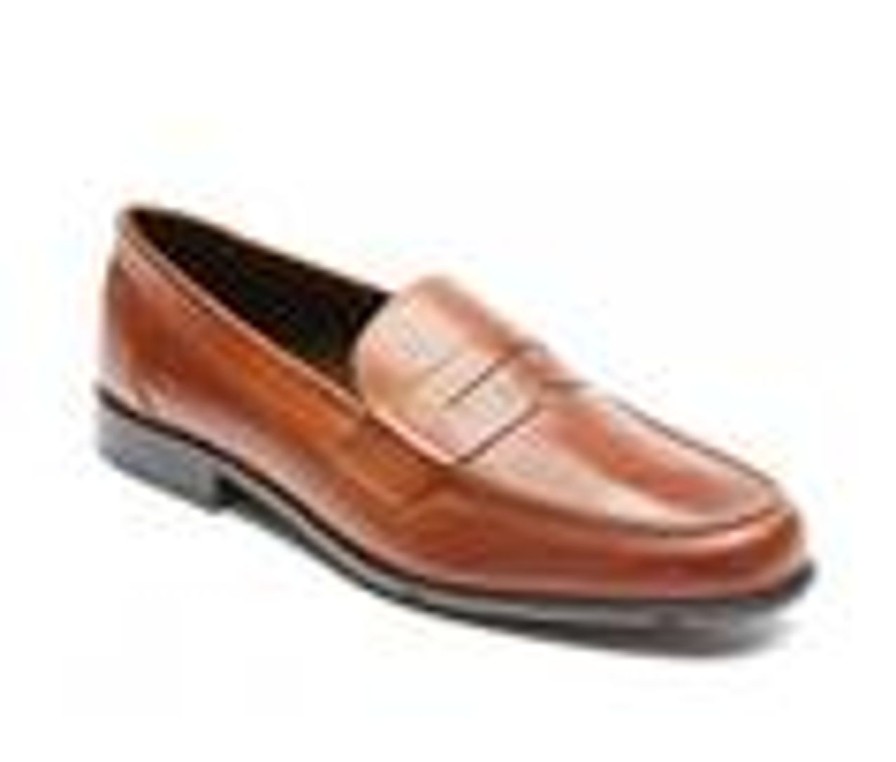 Men Rockport Loafers | Men'S Rockport Classic Loafer Lite Penny Dress Shoes Cognac