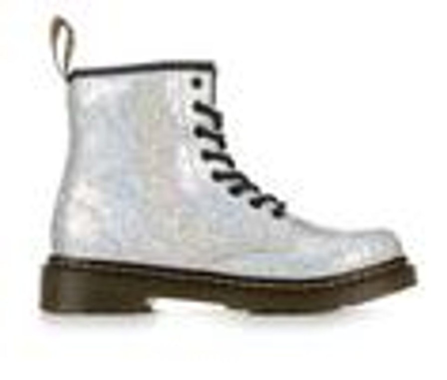 Kids Dr. Martens Boots | Girls' Dr. Martens Big Kid 1460 Disco Crinkle Boots Grey