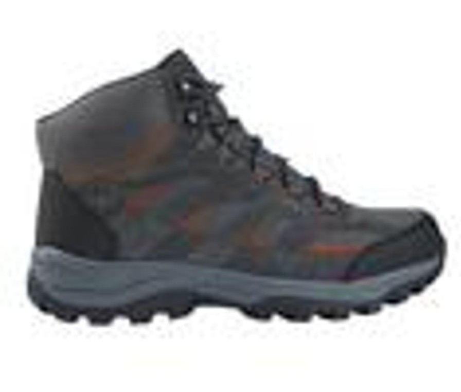 Men Northside Hiking And Hunting | Men'S Northside Gresham Mid Waterproof Hiking Boots Charcoal/Orange