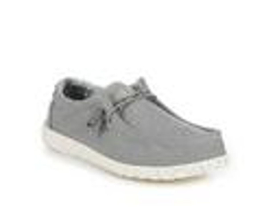 Men HEYDUDE Boat Shoes | Men'S Heydude Wally Stretch Canvas Casual Shoes Iron