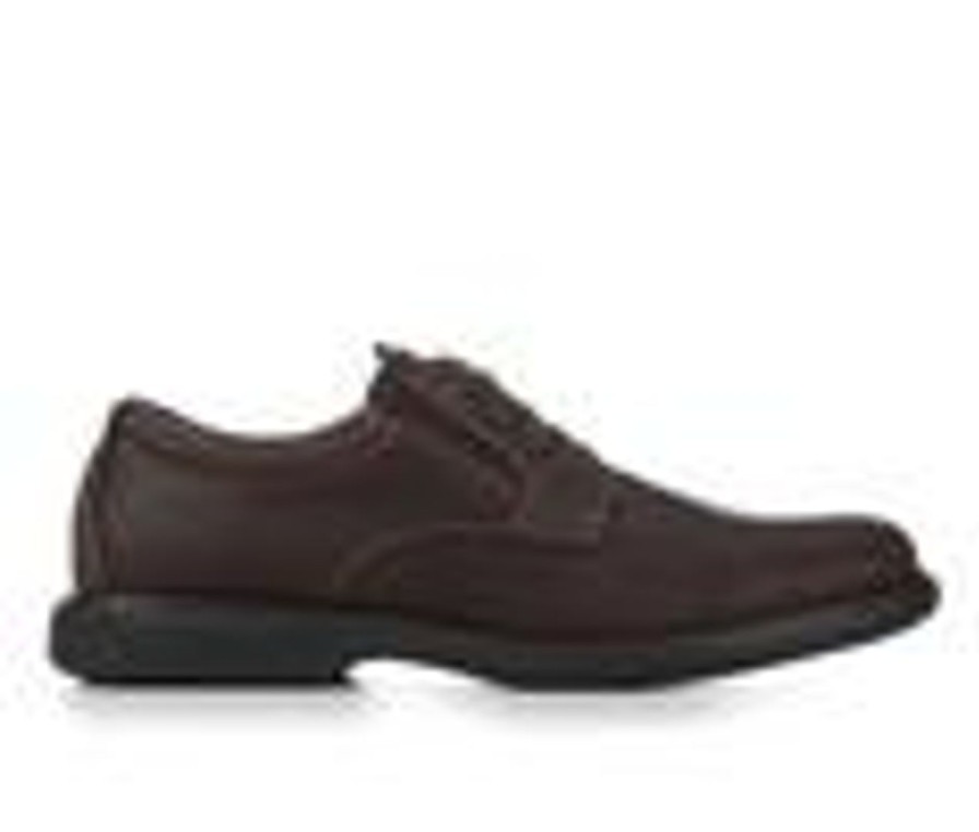 Men Nunn Bush Oxfords | Men'S Nunn Bush Otto Plain Toe Oxfords Brn Crazy Horse