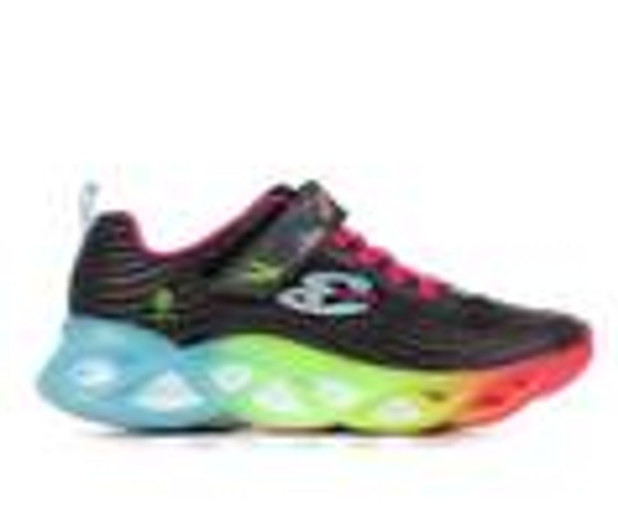 Kids Skechers Casual | Girls' Skechers Little Kid & Big Kid Twisty Brights Light-Up Sneakers Black/Rainbow