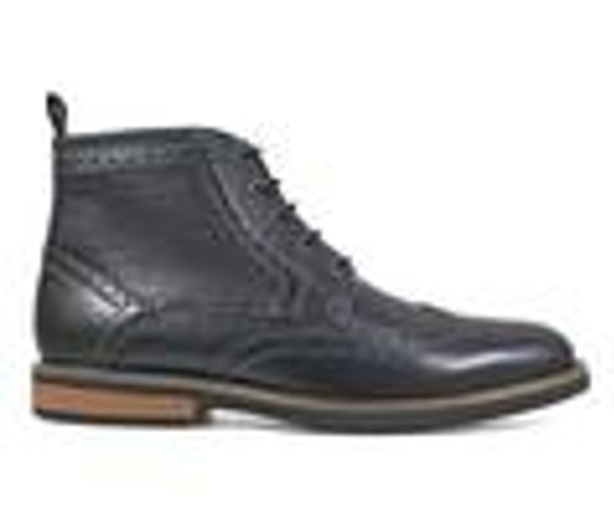 Men Nunn Bush Boots | Men'S Nunn Bush Odell Wingtip Boots Black Tumbled