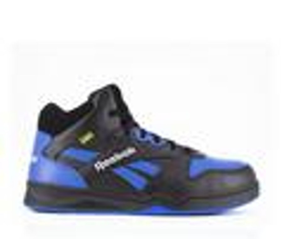 Men REEBOK WORK Electric Hazard | Men'S Reebok Work Bb4500 Rb4166 High-Top Work Sneakers Black/ Blue