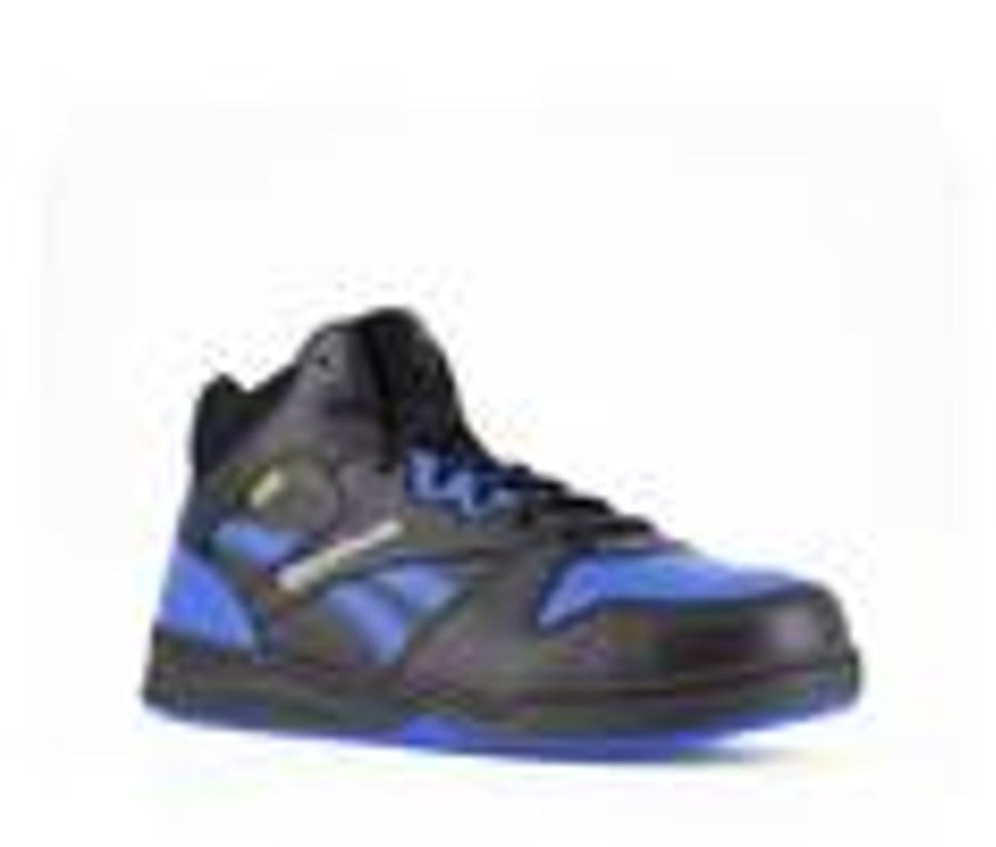 Men REEBOK WORK Electric Hazard | Men'S Reebok Work Bb4500 Rb4166 High-Top Work Sneakers Black/ Blue