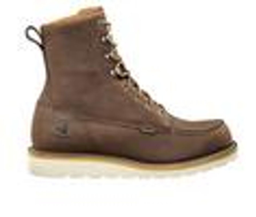 Men Carhartt Soft Toe | Men'S Carhartt Fw8095 Wp Moc Wedge 8 Dark Brown