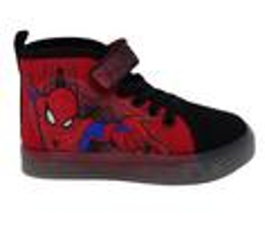 Kids MARVEL Athletics & Sneakers | Boys' Marvel Toddler & Little Kid Spiderman Lighted Hi-Top Red/Black