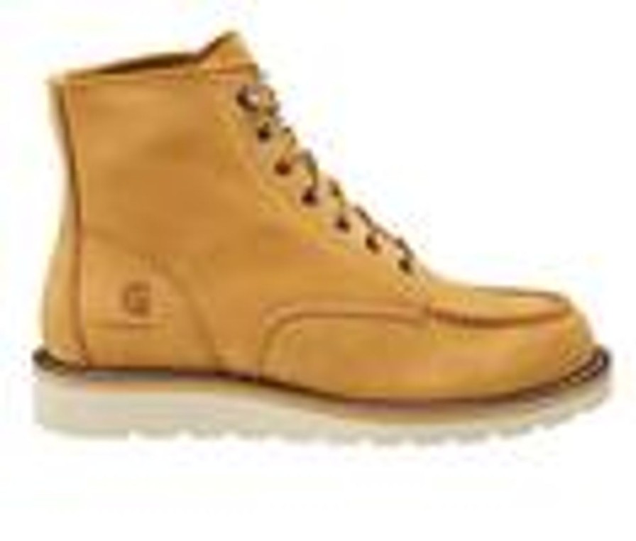 Men Carhartt Soft Toe | Men'S Carhartt Fw6076 Moc Wedge 6 Wheat