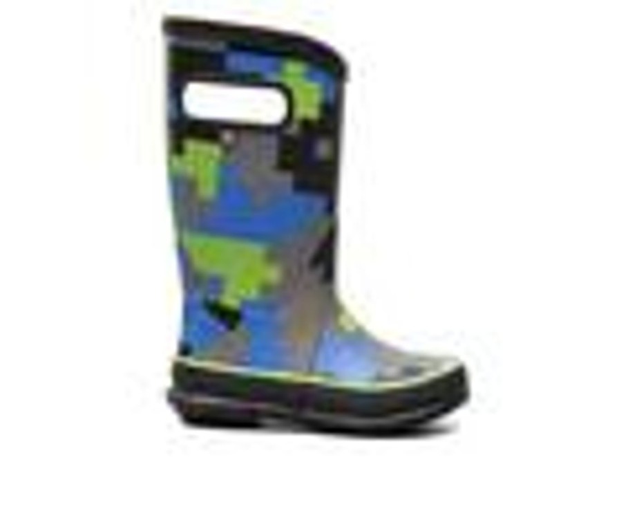 Kids Bogs Footwear Boots | Kids' Bogs Footwear Toddler & Little Kid Big Camo Rain Boots Black/Green