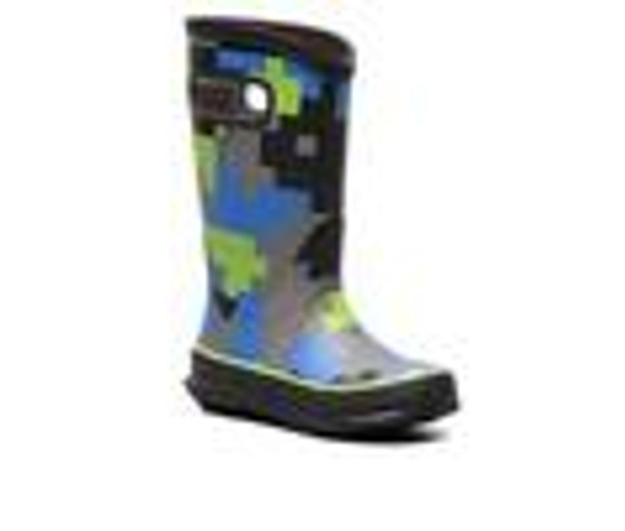 Kids Bogs Footwear Boots | Kids' Bogs Footwear Toddler & Little Kid Big Camo Rain Boots Black/Green