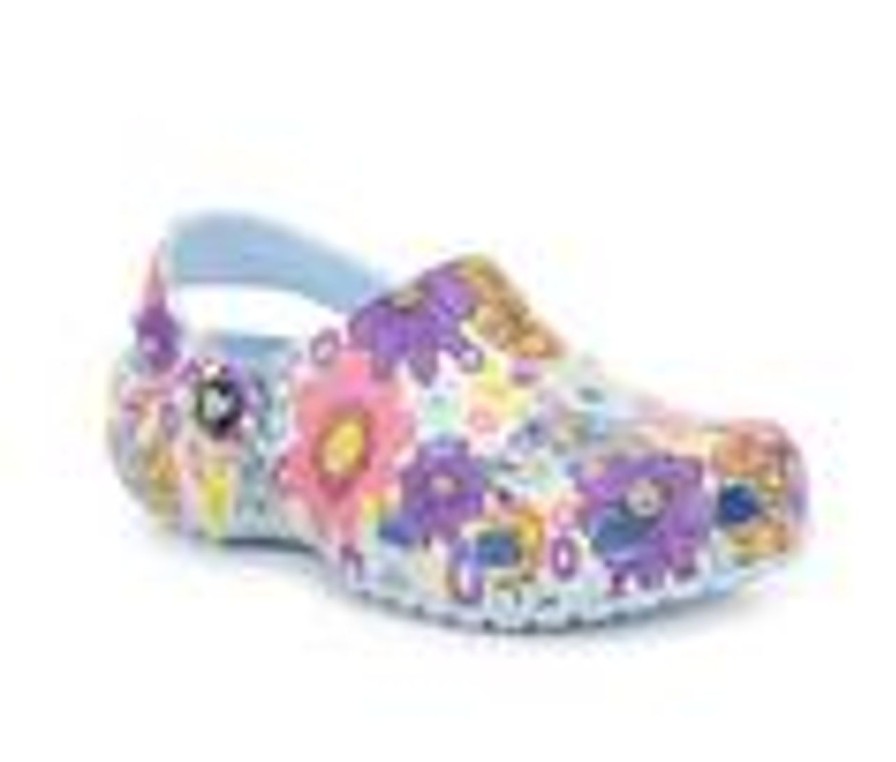 Kids Crocs Casual | Girls' Crocs Little Kid & Big Kid Classic Retro Flora Blue/Multi