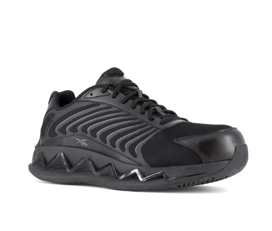 Men REEBOK WORK Composite And Alloy Toe | Men'S Reebok Work Zig Elusion Heritage Work Rb302 Work Shoes Black