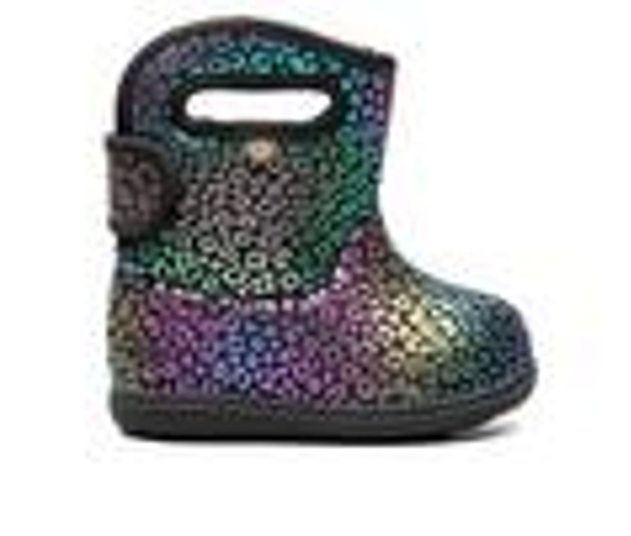 Kids Bogs Footwear Boots | Girls' Bogs Footwear Toddler Baby Bogs Ii Leopard Rain Boots Black Multi