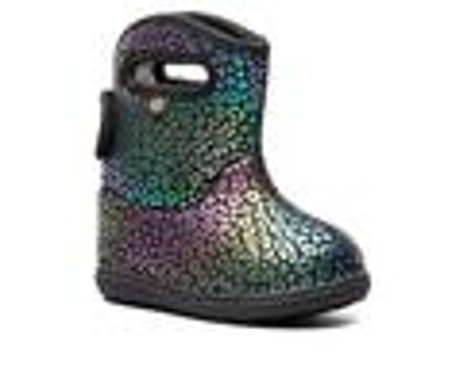 Kids Bogs Footwear Boots | Girls' Bogs Footwear Toddler Baby Bogs Ii Leopard Rain Boots Black Multi