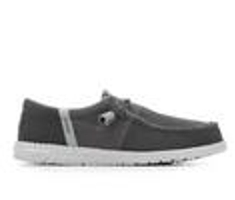 Men HEYDUDE Boat Shoes | Men'S Heydude Wally Tri Nylon Trail Head Casual Shoes Charcoal