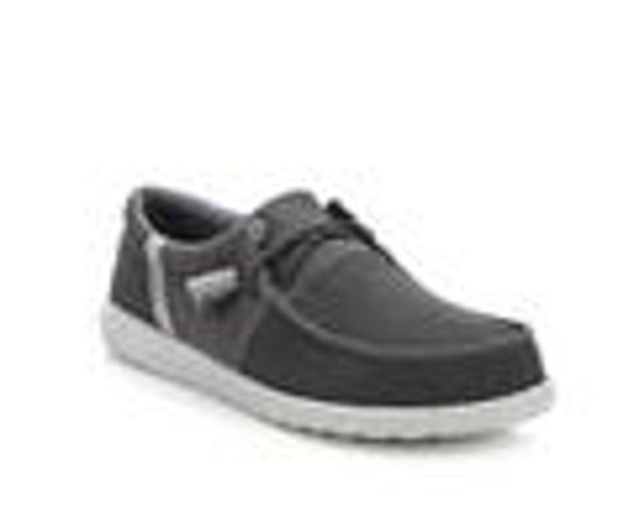 Men HEYDUDE Boat Shoes | Men'S Heydude Wally Tri Nylon Trail Head Casual Shoes Charcoal