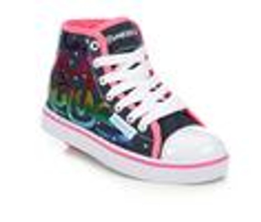 Kids Heelys Casual | Girls' Heelys Veloz Mid Sneakers Denim/Rainbow