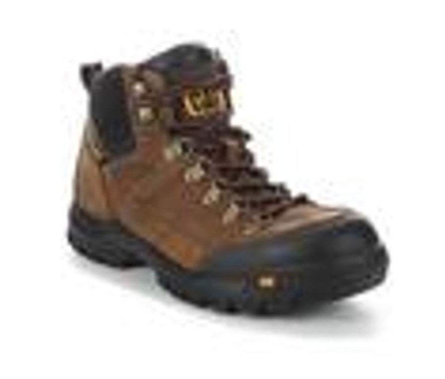 Men Caterpillar Soft Toe | Men'S Caterpillar Threshold Waterproof Soft Toe Work Boots Brown