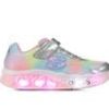 Kids Skechers Casual | Girls' Skechers Little Kid & Big Kid Heart Lights Simply Love Light-Up Sneakers Silver/Multi