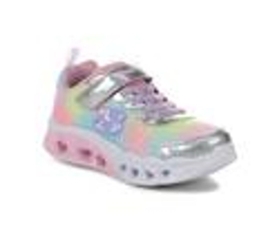 Kids Skechers Casual | Girls' Skechers Little Kid & Big Kid Heart Lights Simply Love Light-Up Sneakers Silver/Multi