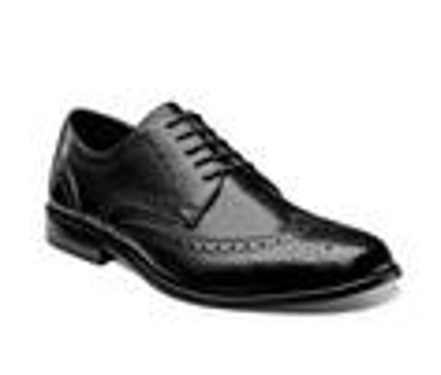 Men Nunn Bush Oxfords | Men'S Nunn Bush Nelson Wingtip Oxford Dress Shoes Black