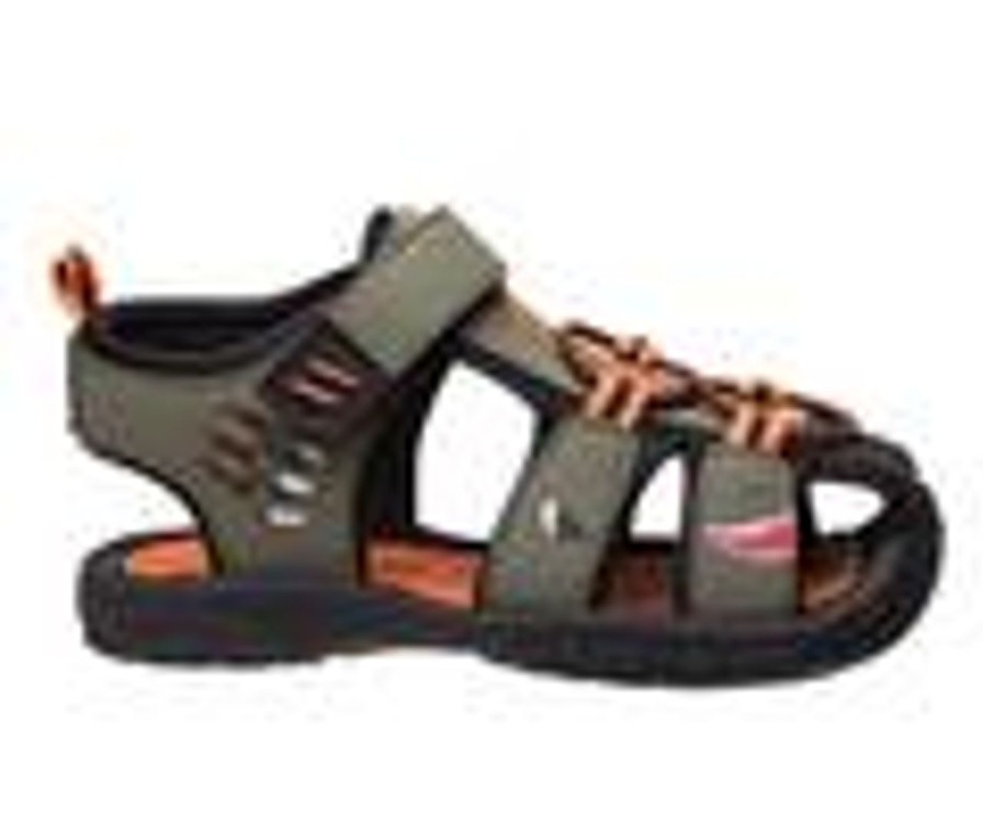 Kids Rugged Bear Sandals | Boys' Rugged Bear Toddler Rb88859H Closed Toe Sport Sandals Olive/Orange