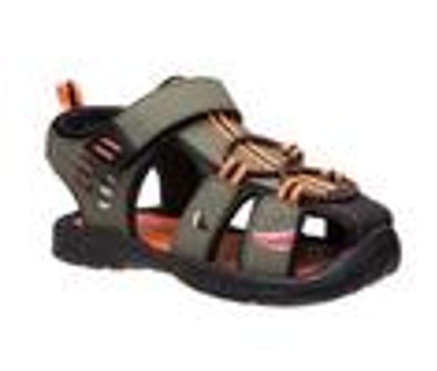 Kids Rugged Bear Sandals | Boys' Rugged Bear Toddler Rb88859H Closed Toe Sport Sandals Olive/Orange