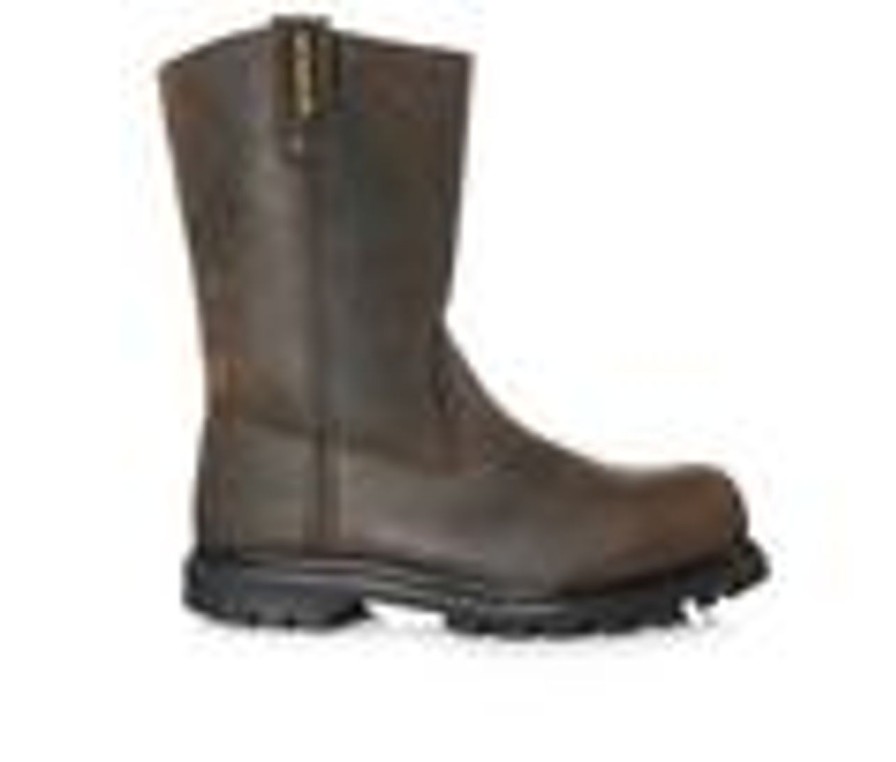 Men Caterpillar Electric Hazard | Men'S Caterpillar Revolver Steel Toe Work Boots Brown