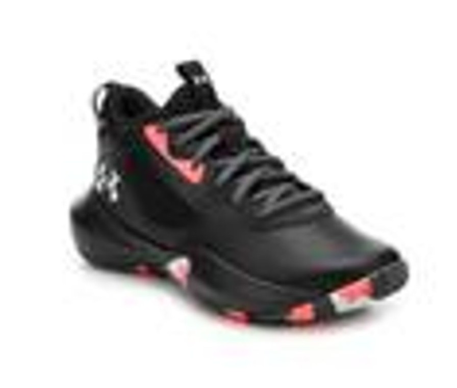 Kids Under Armour Athletics & Sneakers | Girls' Under Armour Big Kid Lockdown 6 Basketball Shoes Blk/Blitzred/Wh