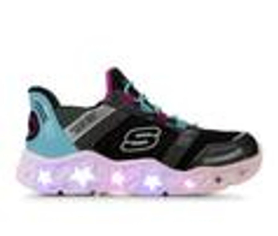 Kids Skechers Casual | Girls' Skechers Little Kid & Big Kid Adapt Galaxy Lites Slip-Ins Light-Up Sneakers Black/Multi