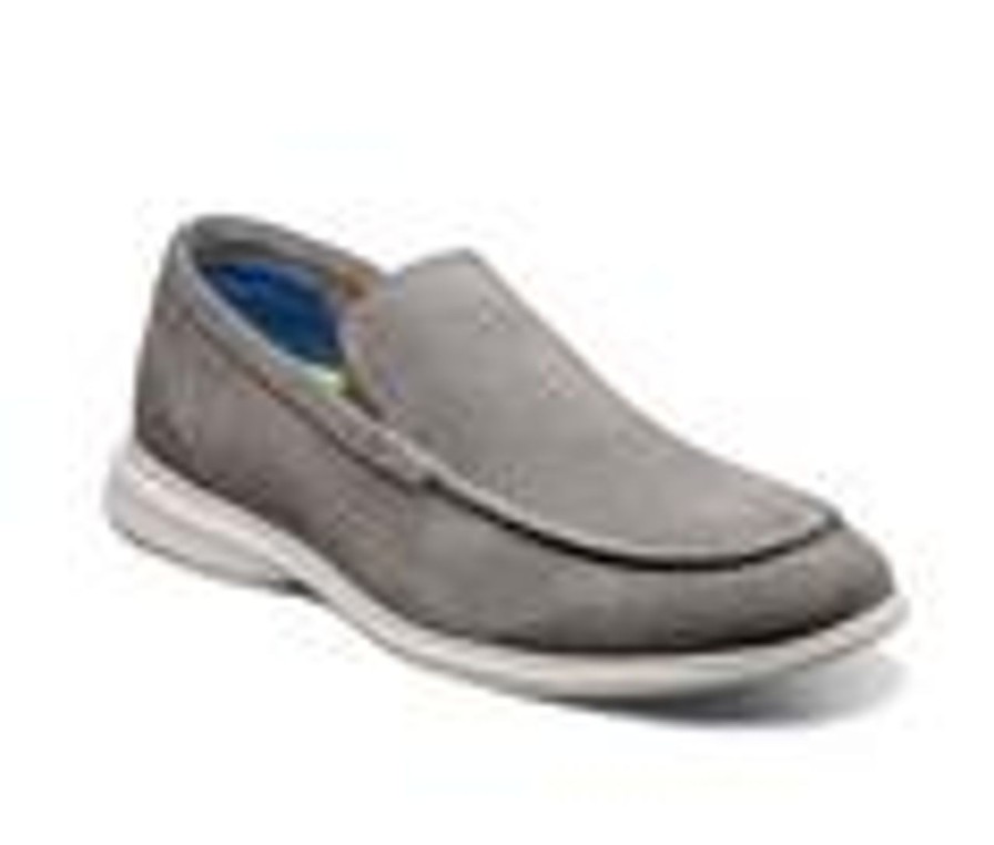 Men Florsheim Loafers | Men'S Florsheim Hamptons Venetians Loafers Gray Suede